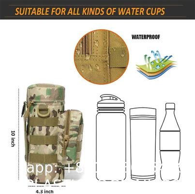 Tactical Molle Water Pouch, Tactical Bottle Holder ornaments Water Bottle Bag Hydration Carrier H20 Pouch Kettle Pouch