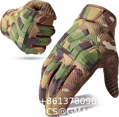 Protective Gear Full Finger Gloves, Motorcycle Tactical Gloves Upgraded Touch Screen Damping Palm Pads Rubber Guard