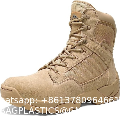 Camouflage Military Boots, Men'S Military Tactical Work Boots Side Zipper Leather Motorcycle Combat Boots (6-8 Inches)