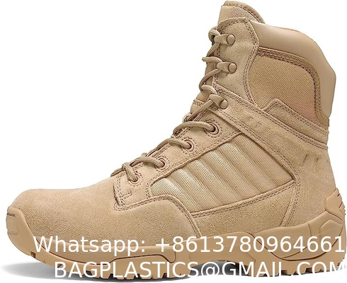 Camouflage Military Boots, Men'S Military Tactical Work Boots Side Zipper Leather Motorcycle Combat Boots (6-8 Inches)