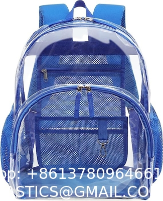 Clear Backpack Heavy Duty - Large Clear Backpacks For School PVC Transparent Bookbag For Students Work Stadium Travel