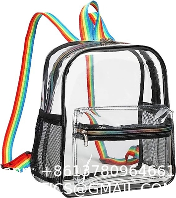 Clear Backpack Heavy Duty - Large Clear Backpacks For School PVC Transparent Bookbag For Students Work Stadium Travel