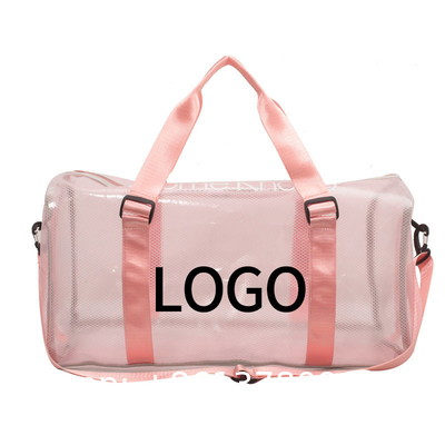 Custom Logo Large Capacity Portable Clear Fitness Pvc Duffel Bag Sport Gym Travel Duffle Beach Bag For Women