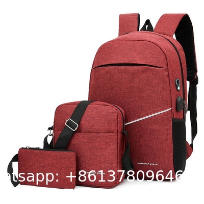 Custom Design Oxford Female Large Capacity Men'S Shoulder Bags Rucksack USB Charging Youth Backpack Set