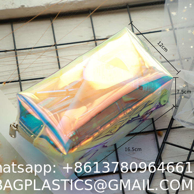 Biodegradable Traincase Travel Artist Women'S Holographic Cosmetic Bags For Makeup Branded Dropshipping Customisable