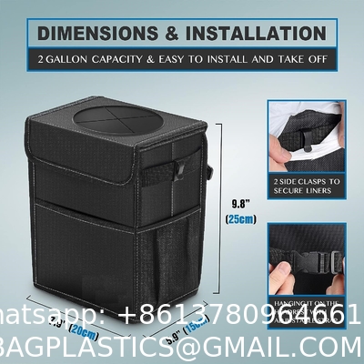 Car Trash Can For Car Cute, Car Trash Bag Bin Hanging Waterproof Automotive Car Garbage Cans Leak Proof Vehicle