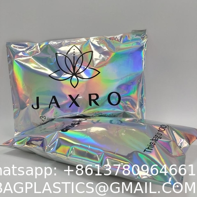 Holographic Metallic Foil Mailer Glitter Mailing Shipping Bags Metallic Rainbow Foil Self-Sealing Envelopes Courier