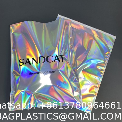 Holographic Metallic Foil Mailer Glitter Mailing Shipping Bags Metallic Rainbow Foil Self-Sealing Envelopes Courier