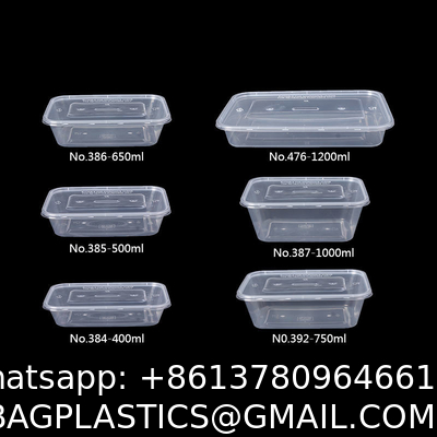 PP Disposable Packing Bento Box, Freezer Microwavable Plastic Container With Lid Eco Food Packaging Boxes Biodegradable