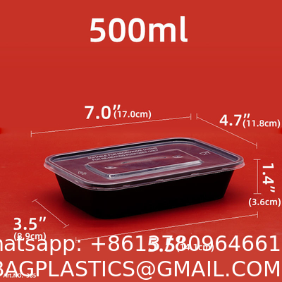 PP Disposable Packing Bento Box, Freezer Microwavable Plastic Container With Lid Eco Food Packaging Boxes Biodegradable