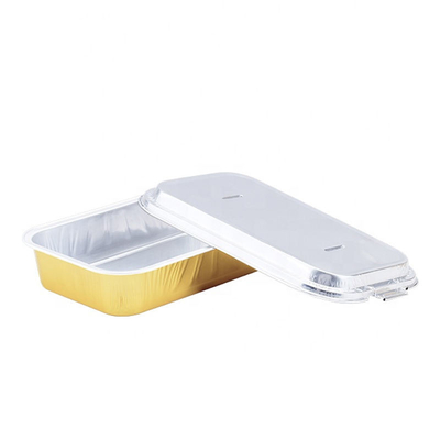 Golden Aluminum Foil Pan Disposable Foil Fast Food Container To Takeout Cake Trays Boxes Foil Container Food Pack