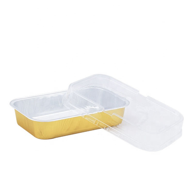 Golden Aluminum Foil Pan Disposable Foil Fast Food Container To Takeout Cake Trays Boxes Foil Container Food Pack