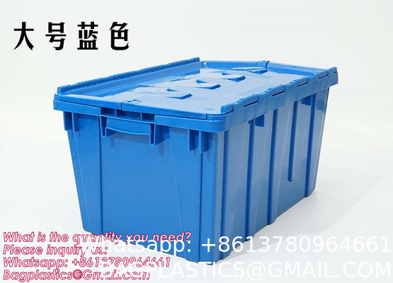 Collapsible Storage Bin With Lid - 48L Foldable Plastic Box For Garage, Car Trunk, And Organization - Stackable Lidded Container