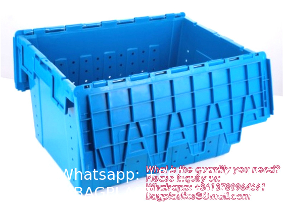 Collapsible Storage Bin With Lid - 48L Foldable Plastic Box For Garage, Car Trunk, And Organization - Stackable Lidded Container