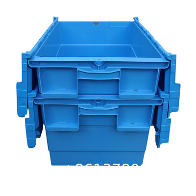 Flip Top Tote, Heavy Duty Nestable Plastic Round Trip Totes Storage Box Container In Blue Yellow Red Green Color