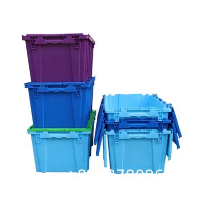 High Strength Stacking And Nest Warehouse Logistic Turnover Round Trip Totes With Hinged Lid Round Trip Plastic Totes Attached Lid Container Nest Storage Tote Box Distribution Warehouse Storage