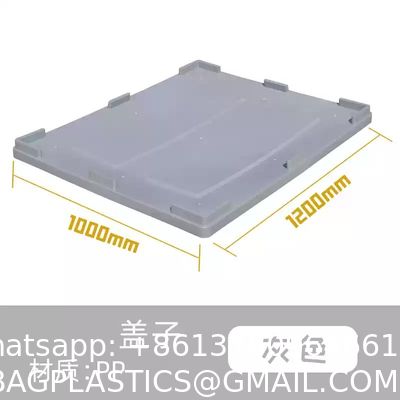 Big Bulk Container, Large Plastic Pallet Box Container With Lid / Cover & Wheels Or Without Heavy Duty Industrial Use Folding Plastic Pallet Box Plastic Stackable Collapsible Pallet Crates