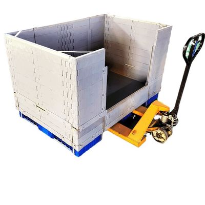 Big Bulk Container, Large Plastic Pallet Box Container With Lid / Cover & Wheels Or Without Heavy Duty Industrial Use Folding Plastic Pallet Box Plastic Stackable Collapsible Pallet Crates