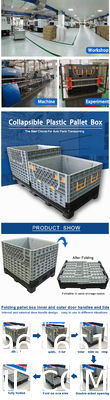Big Plastic Crates Heavy Duty Bulk Storage Containers Large Collapsible Pallet Box Recyclable Bulk Cargo Storage Foldable Pallet Box Industrial Commercial Stackable Plastic Pallet Box