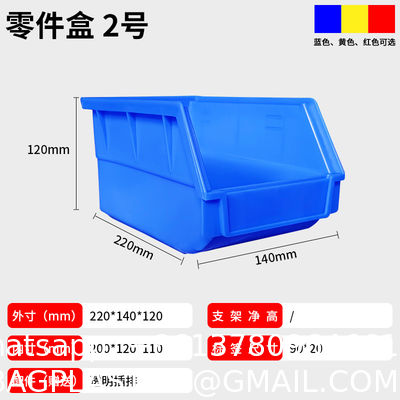 Plastic Shelf Bins Slanted Rectangle Tool Storage Bin Plastic Stackable Heavy Duty Tool Box Storage Shelf for Parts Hammers Use