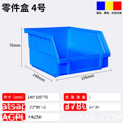 Plastic Shelf Bins Slanted Rectangle Tool Storage Bin Plastic Stackable Heavy Duty Tool Box Storage Shelf for Parts Hammers Use