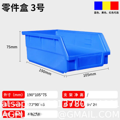 Plastic Shelf Bins Slanted Rectangle Tool Storage Bin Plastic Stackable Heavy Duty Tool Box Storage Shelf for Parts Hammers Use