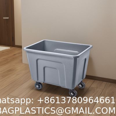 Bathroom, Hotel Trolley, Apartment, Hospital, School, Laundry Storage, Laundry Trolley Housekeeping Cart Plastic Laundry Cart Linen Trolley Bulk Laundry Truck Basket