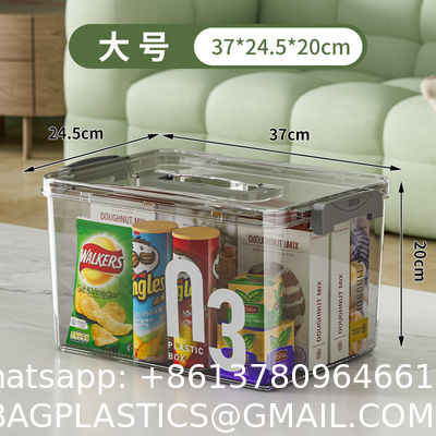 Plastic Storage Bins With Lids Quart Storage Containers With Black Buckle Latch, Stackable Storage Organizers For Home Pantry Office Classroom Organization, Clear