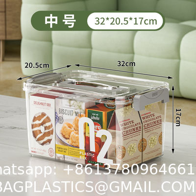 Plastic Storage Bins With Lids Quart Storage Containers With Black Buckle Latch, Stackable Storage Organizers For Home Pantry Office Classroom Organization, Clear