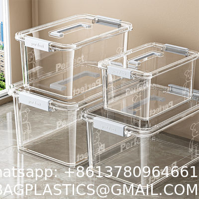 Pack Latching Lid Large Clear Plastic Storage Bins With Lids, Quart,  Latch - Stackable Container Boxes For Home, Bathroom, And Office Organization