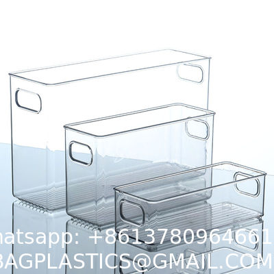 Clear Stackable Storage Bins With Lids, Large Plastic Containers With Handle For Pantry Organizer And Storage,Perfect For Bathroom,Cabinet,Kitchen,Fridge,Closet Organization