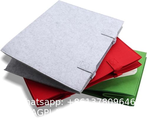 Biodegradable Sustainable Eco Friendly Green Felt Bag Storage High-Capacity Solid Color Two Shoulder Straps Custom Logo Felt Tote Bag Shopping