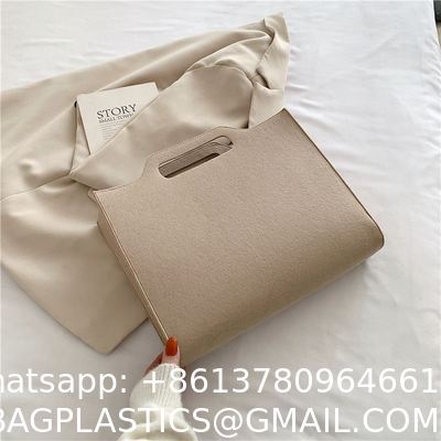 OEM Handmade Reversible Felt Storage Bag Embroidered Personalized Tote Bag Manufacturer'S Shopping Bag Wholesale Custom Simple Letter Logo Eco-Friendly Durable Multi-Scenario Suitable Felt Shopping
