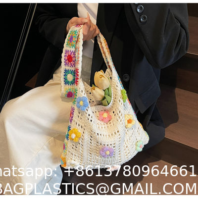 Raffia Straw Bags Tote Summer Beach Purses Wholesale New Ethnic Style Beach Bags Women Paper Straw Crochet Tote Bags Large Capacity Raffia Braided Handbags