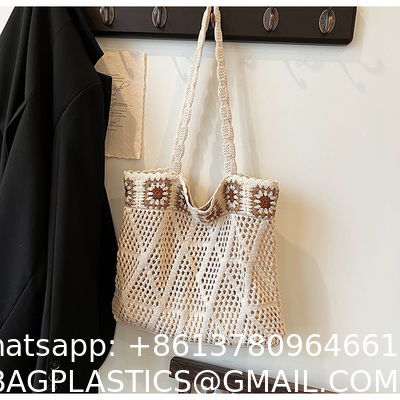 Raffia Straw Bags Tote Summer Beach Purses Wholesale New Ethnic Style Beach Bags Women Paper Straw Crochet Tote Bags Large Capacity Raffia Braided Handbags