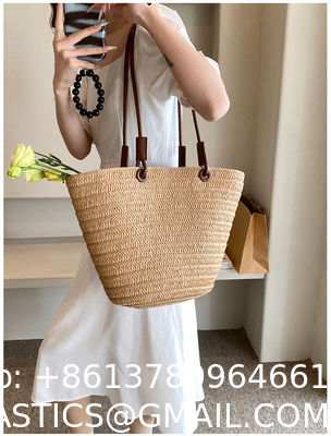 Crochet Straw Raffia Tote Bag Handmade Luxury Tote Handbag Beach Bag Handle Raffia Straw Bag Eco-Friendly New Design Crochet Tote Bag