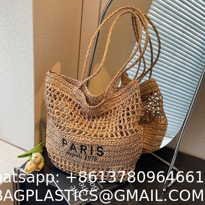 Find Similar Icon Summer Beach Holiday Dress Luxury Lady Casual Underarm Handbag Slouch Crochet Straw Raffia Tote Shopping Travel Bucket Bag