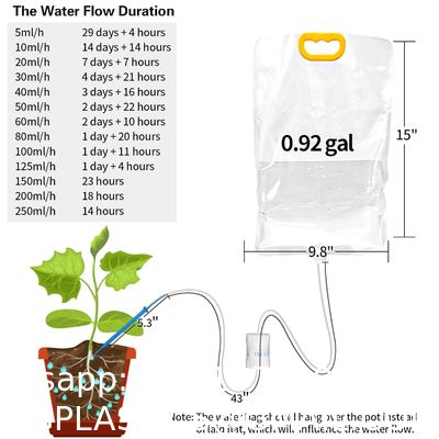 Self Watering System For Plants While Away On Vacation, Plant IV Water Bag, Indoor Plant Watering System Device, 30 Days Automatic Plant Waterer Drip Irrigation Kit For Potted Plants