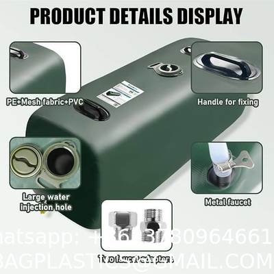 sustainable Hot Selling Large Capacity 1000-Liter Portable Green PVC Water Storage Bladder Foldable Outdoor Camping Furniture Water Tank Use