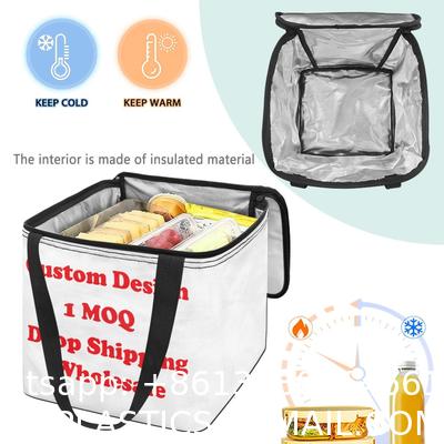 Thermal Cooler Insulated Bag, Shopping Cooler Bag Fabrics Print On Demand Custom Dirty Clothes Basket Large Laundry Basket Durable Dirty Clothes Storage Laundry Bin