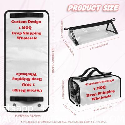 DuPont Travel Folding Storage Cosmetic Bag, pu lether Travel Makeup Organizer Bag, Foldable Toiletry Bag With Detachable Pouches, Large Capacity 4-In-1 Roll-Up Cosmetic Storage With Handle For Women