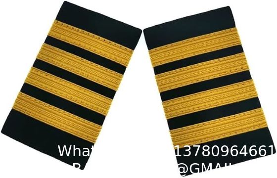 Professional Uniform Bars Airline Pilot Epaulets, Four Bars Captain Shoulder Boards Insignia Sliders Cosplay Epaulette Sliders