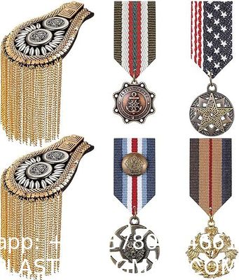 Blazer Shoulder Epaulets Tassel Chain Epaulet Punk Fringe Shoulder Badge Epaulet/Kpop Fringed/Tassel Metal Punk Shoulder Epaulette/Dpikes Brooch