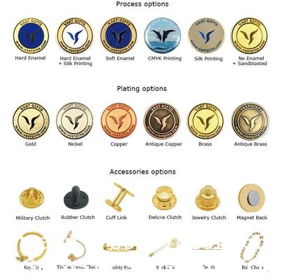 Custom Copper/Brass/Zinc Alloy Metal Holder Key Chain Metal Custom Creative Craft School Gift For Students Challenge Badge Metal Gold Crafts Soft Enamel Pins Honor School Brooch Pins