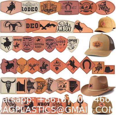 Leatherette Hat Patches With Adhesive, Blank Rectangle Faux Leather Patches For Custom Hats Clothes Bags DIY Crafts Fabric Repair Sew Laser Supplies