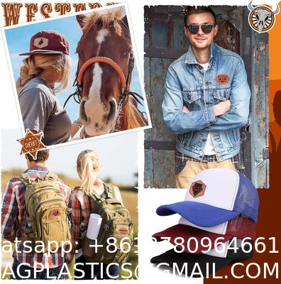 Leatherette Hat Patches With Adhesive, Blank Rectangle Faux Leather Patches For Custom Hats Clothes Bags DIY Crafts Fabric Repair Sew Laser Supplies