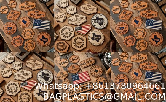 Customized Stamping Logo Eco Friendly Embossed Leather Tags Leather Patch Sewing Iron On Leather Labels For Clothes Garment Hat