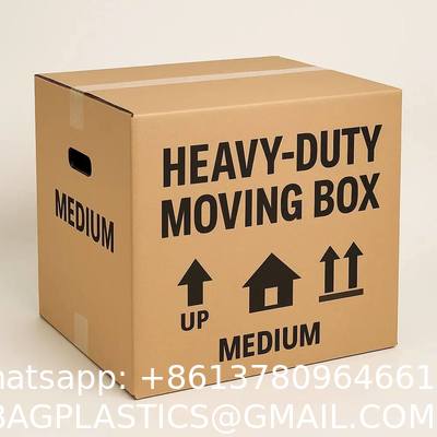 recyclable, sustainable, Custom Heavy Duty Cardboard Moving Boxes Safe Transport With Handles Sturdy Paper Packing Supplies For House/Office