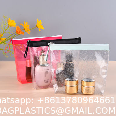 purse wallet, sustainable recyclable Transparent Hologram Cosmetic Bag Shiny Makeup Bag Clutch Handbag Waterproof Travel Wash Bag Toiletry Bag