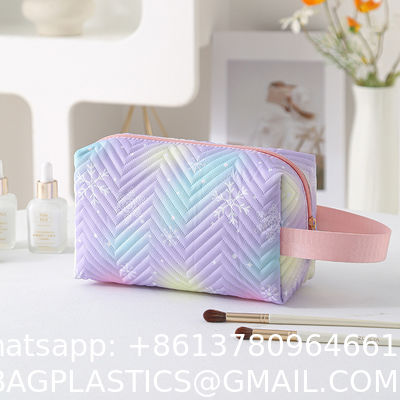 Toiletry Bag Travel Makeup Bag Portable Cosmetic Bag Organizer For Women And Girls Toiletry Bag for Girls, Travel Waterproof Hanging Toiletry Bag for Girls, Galaxy Purple